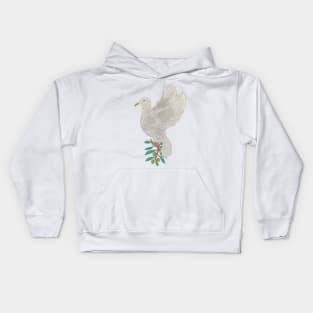 Dove With Olive branch Kids Hoodie